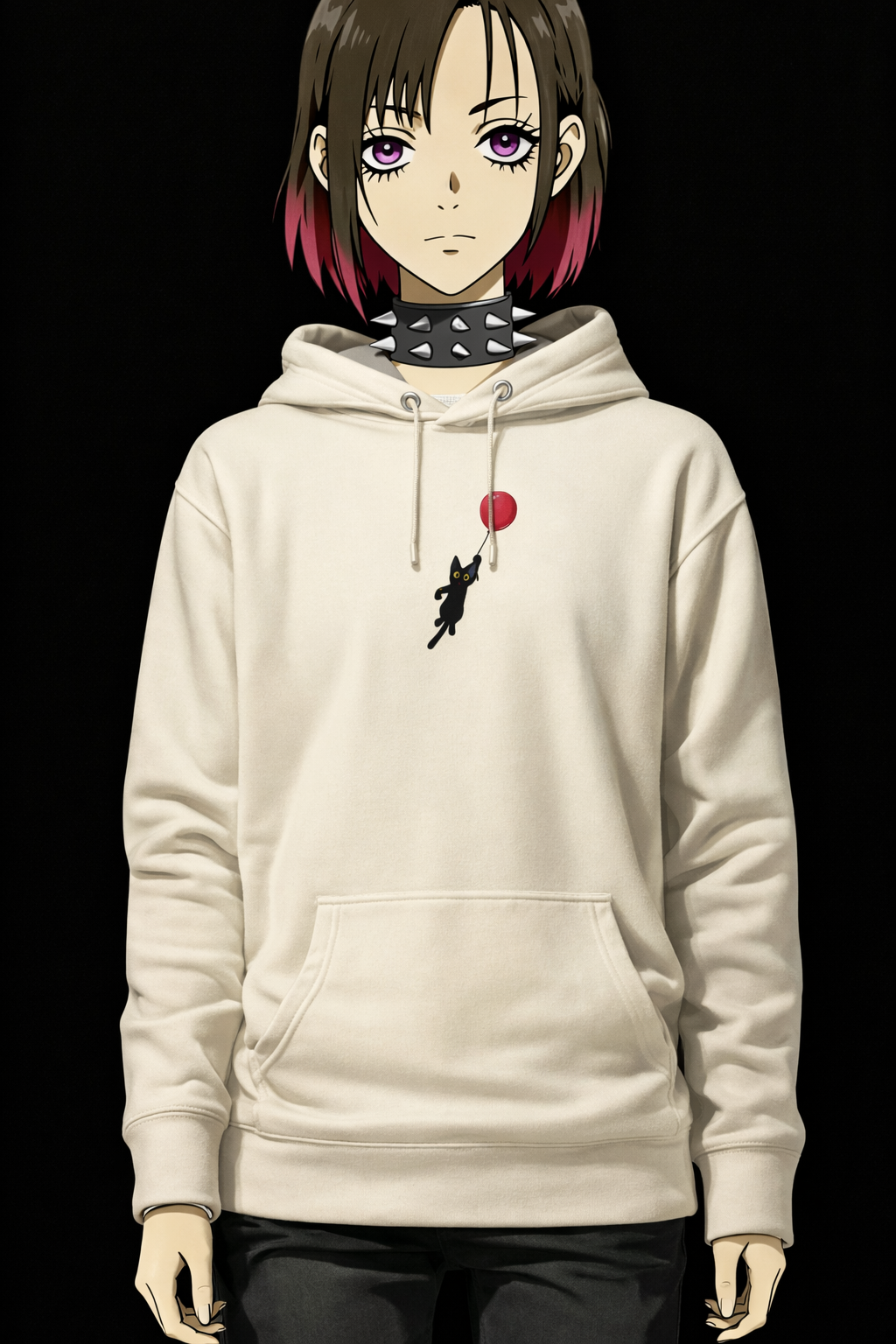 Cat Neko Flying Embroidered Unisex Hoodie